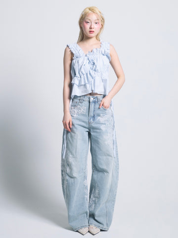 Sparkle lace denim