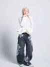 Sparkle lace denim