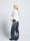 Sparkle lace denim
