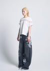 Sparkle lace denim
