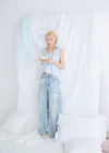 Sparkle lace denim