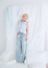 Sparkle lace denim